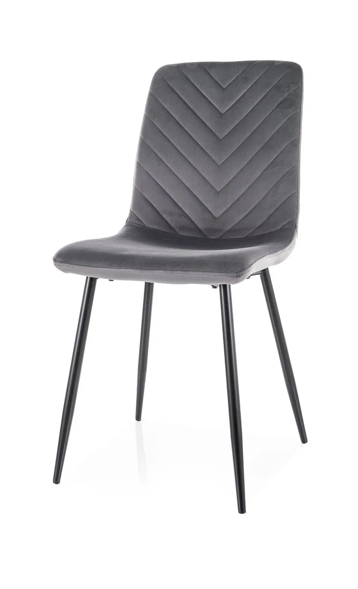 Стул DAREN VELVET ткань 40х40х90 см черный каркас серый
