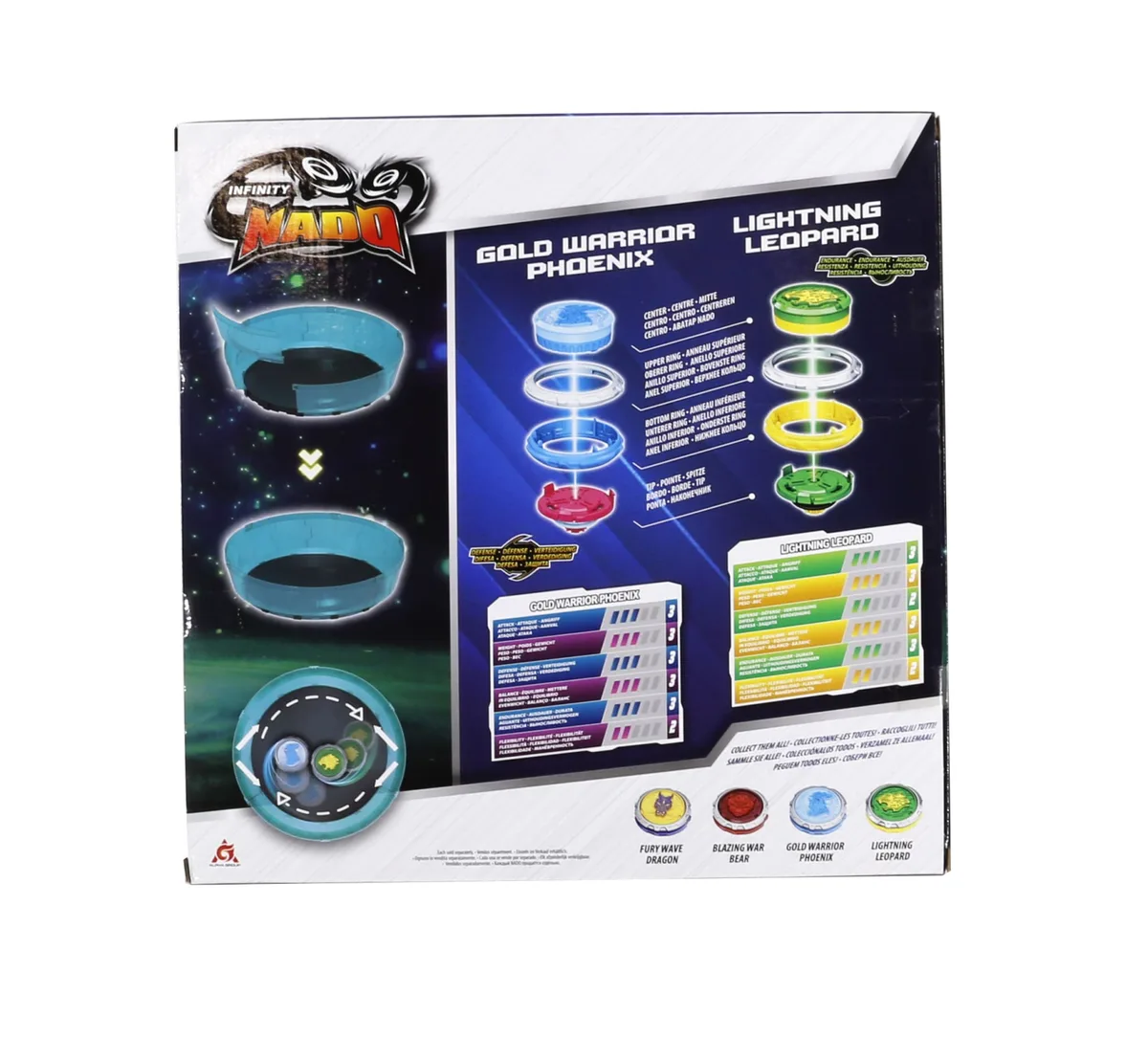Набір Infinity Nado VI Starter Battle Set Золотий Воїн Фенікс проти Сліпучий Леопард (Gold Warrior Phoenix vs