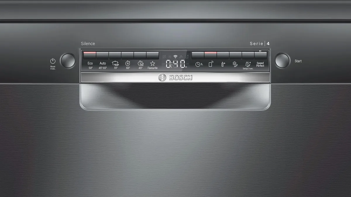Посудомоечная машина Bosch 12 комплектов посуды черная для семей экономная и тихая 48 дБ электронная