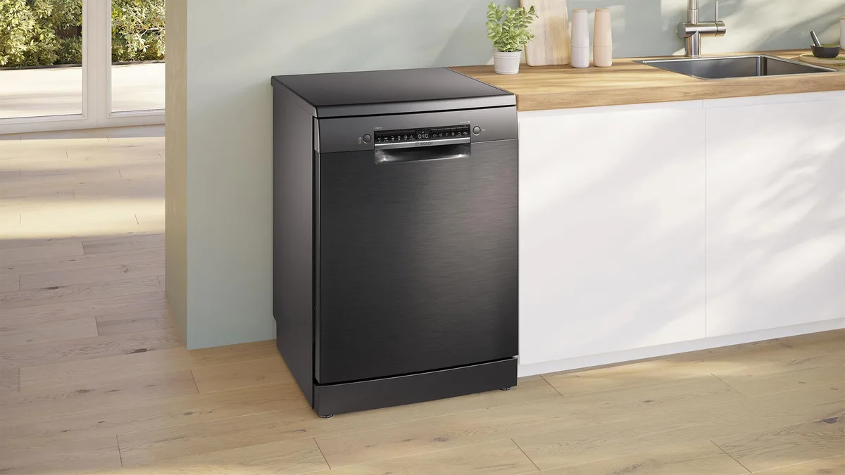 Посудомоечная машина Bosch 12 комплектов посуды черная для семей экономная и тихая 48 дБ электронная