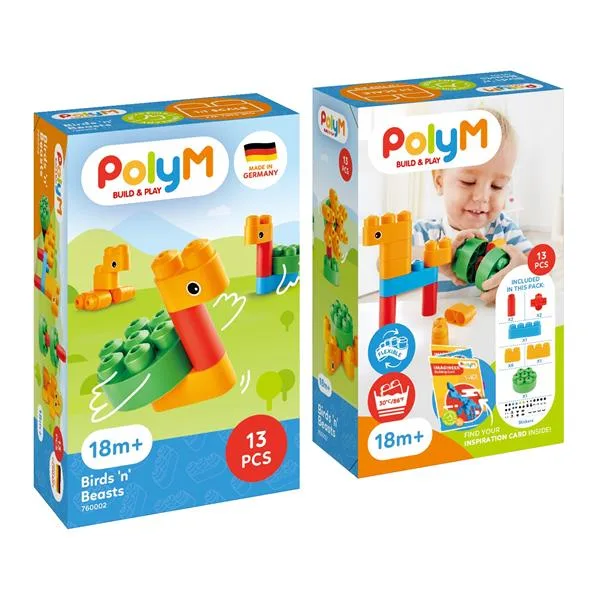 Конструктор PolyM пластиковий 13 деталей різнокольоровий
