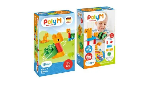 Конструктор PolyM пластиковий 13 деталей різнокольоровий