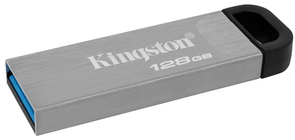 Флеш-накопичувач Kingston металевий 128 ГБ USB 3.2 сріблястий