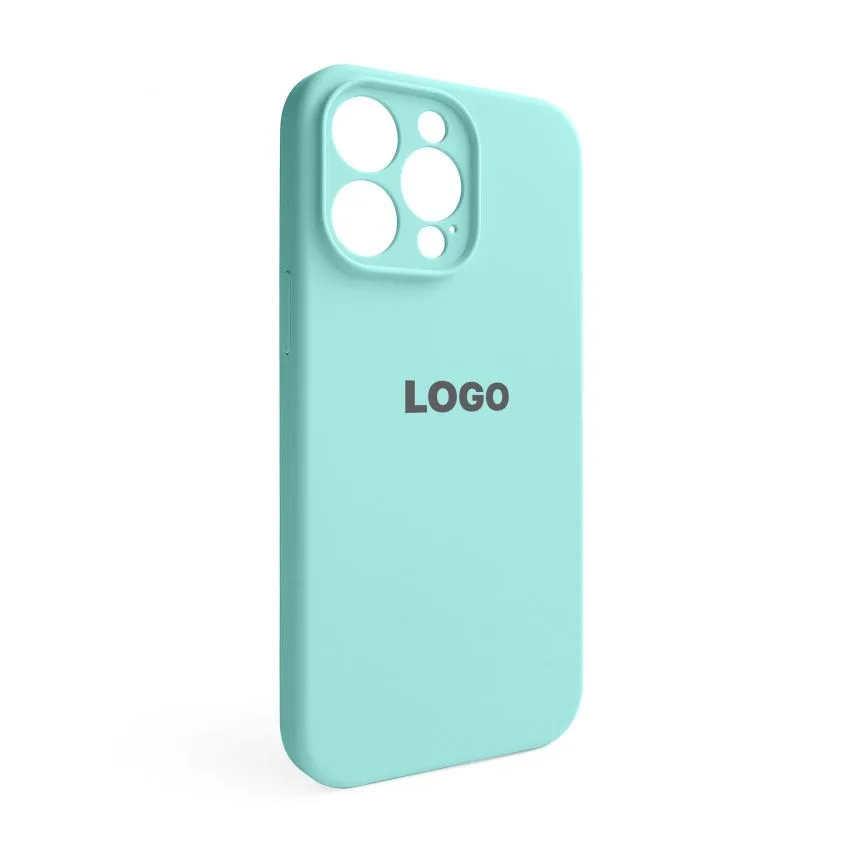 Чохол Silicone Case для iPhone 14 Pro Max силіконовий  закрита камера бірюзовий