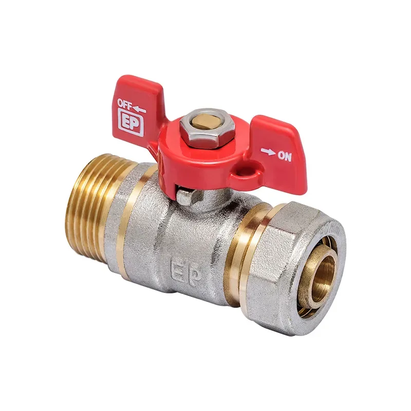 Кран шаровой Europroduct латунь 20x3/4 стальной