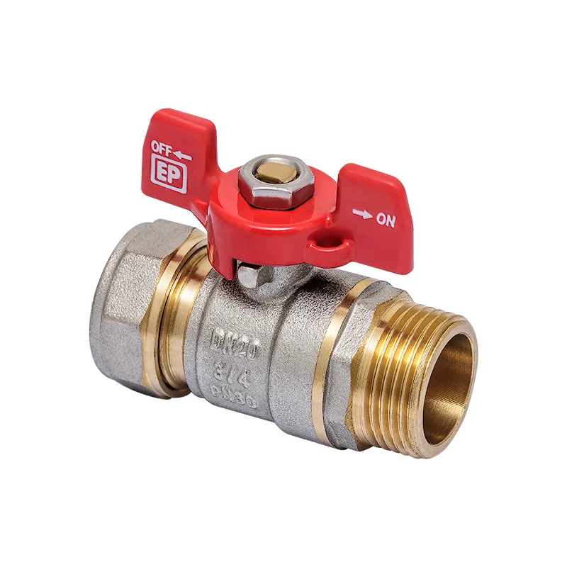 Кран шаровой Europroduct латунь 20x3/4 стальной