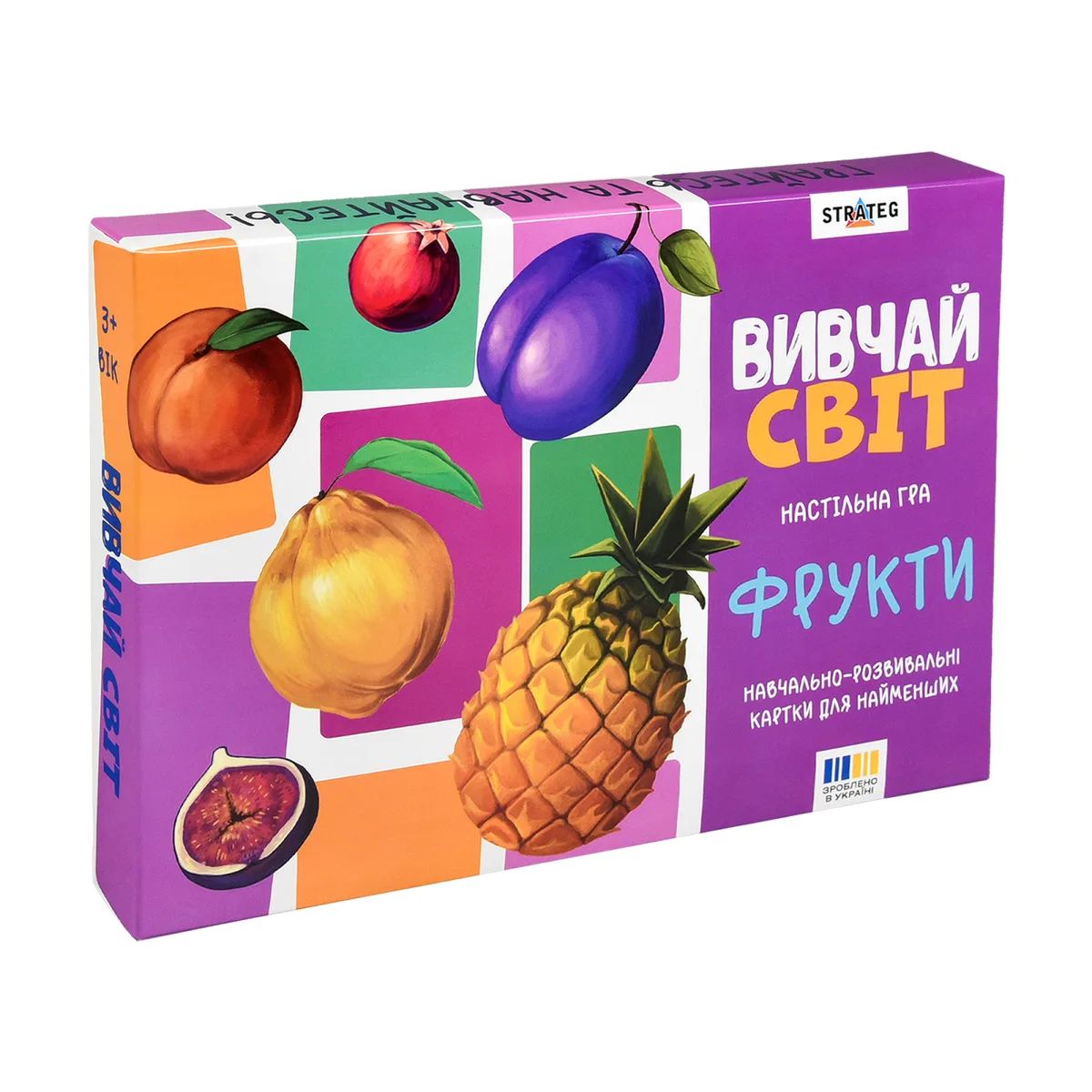 Настільна гра Вивчай світ Фрукти навчальні картки 21х12 см 20 шт для дітей 3+