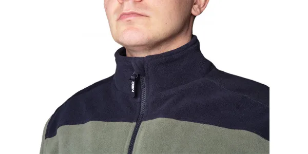Флисовая рабочая кофта Neo Tools Camo, 300 г/м2, с усилением Oxford, на молнии, размер S(48), оливкового цвета