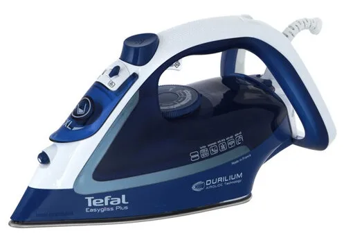 Праска з подачею пари Tefal 2500 Вт синя біла Durilium AirGlide 270 мл