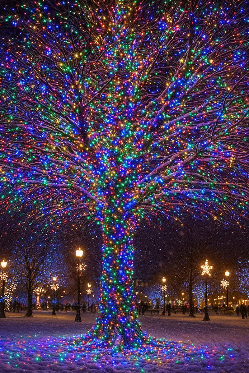 Гірлянда світлодіодна 100 м 1000 LED білий провід мультиколір