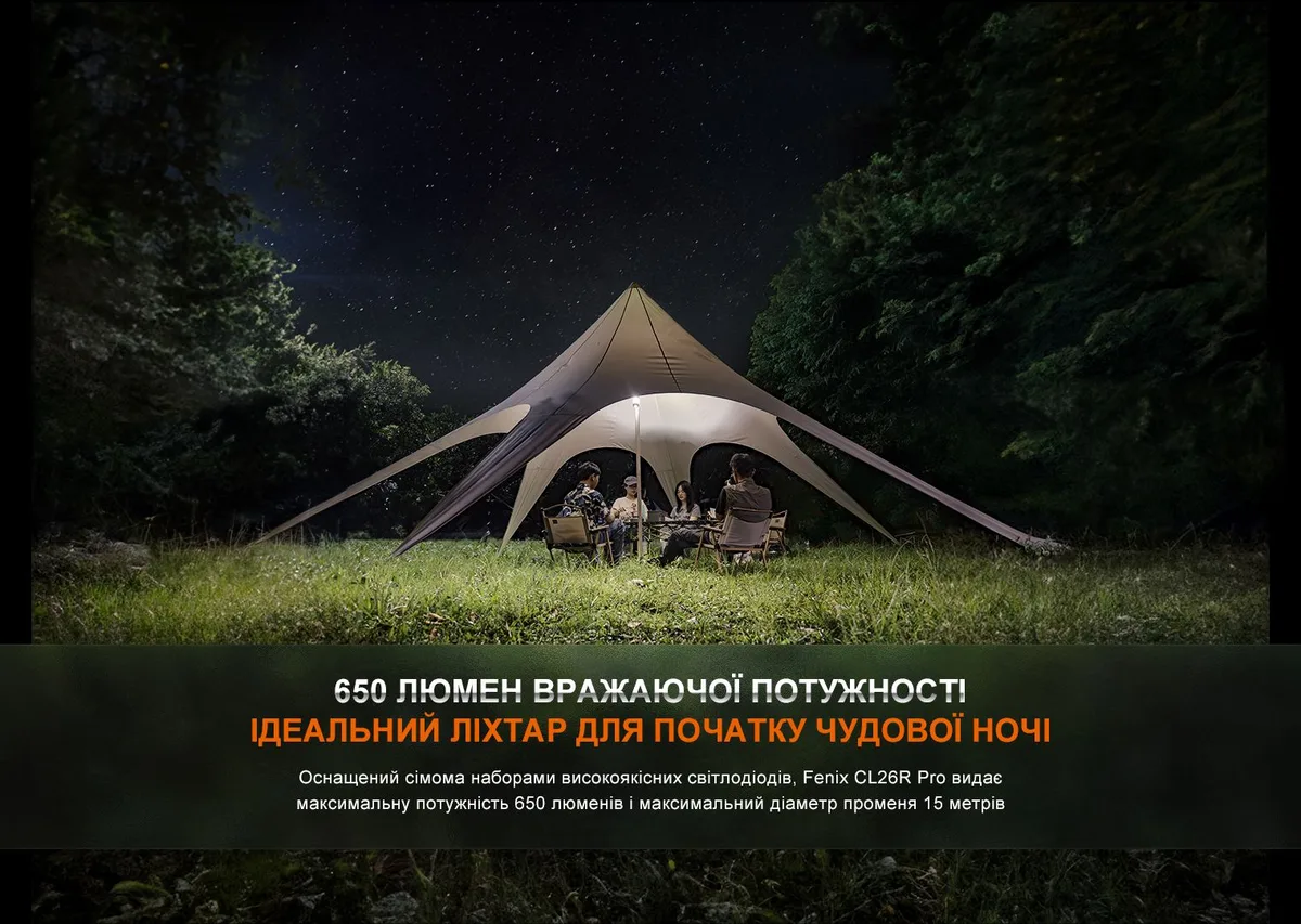 Ліхтар кемпінговий Fenix пластик 66х59,5х114 мм темно-зелений