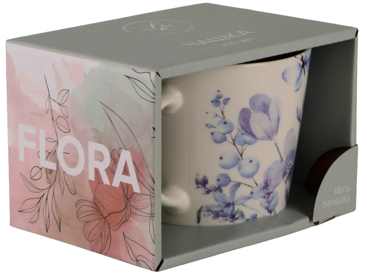Чашка Limited Edition порцелянова 420 мл біла з малюнком Flora
