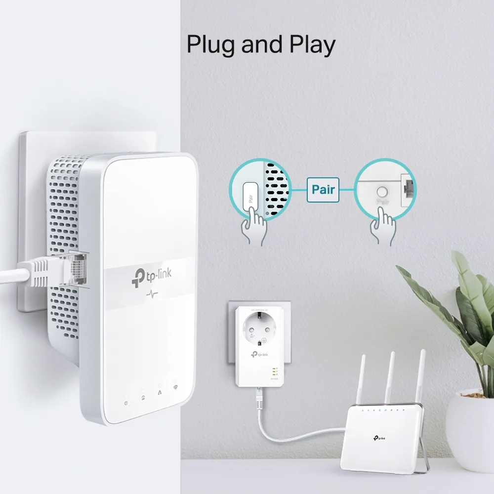 Комплект Адаптерiв Powerline TP-LINK TL-WPA7617KIT AV1000, 1xGE, AC1200, (TL-WPA7617 1шт,  TL-PA7017P 1шт), MESH