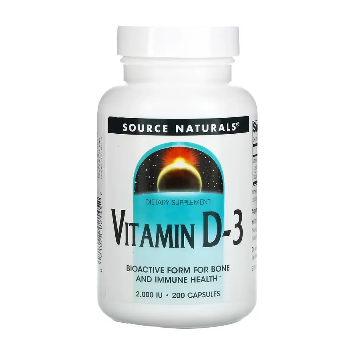 Витамин D3 Source Naturals 2000 IU капсулы 200 шт Биоактивная форма для здоровья костей