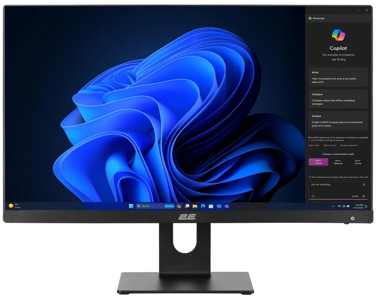 Комп'ютер персональний моноблок 2E Rational K6 23.8" FHD IPS Intel i3-12100, 16Gb, F480GB, UMA, H610, K6.610, 120W, Win11PE, чорний