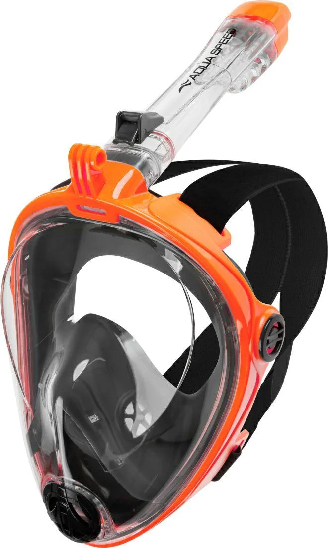 Повнолицьова маска AQUA SPEED силікон S/M чорна помаранчева