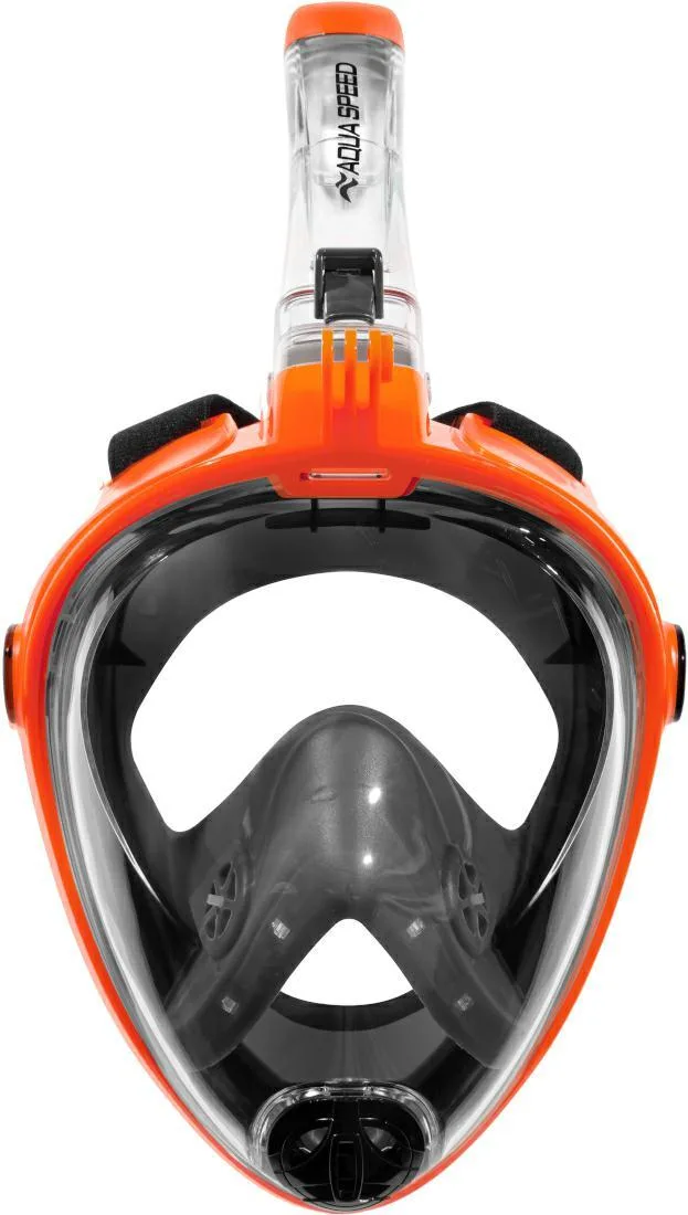 Повнолицьова маска AQUA SPEED силікон S/M чорна помаранчева