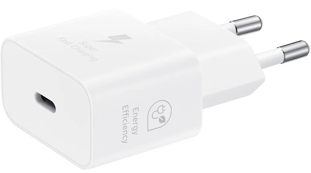 Мережевий зарядний пристрій Samsung 25 Вт USB Type-C 38х66,9х22 мм Білий