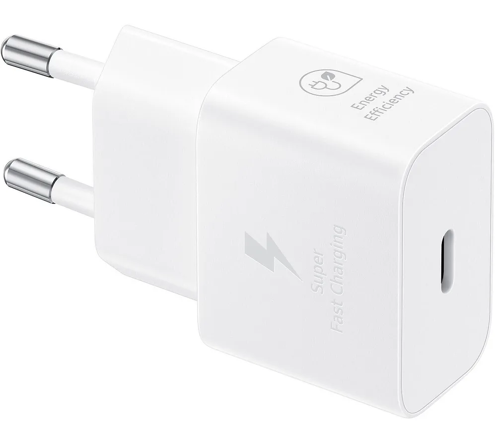 Мережевий зарядний пристрій Samsung 25 Вт USB Type-C 38х66,9х22 мм Білий