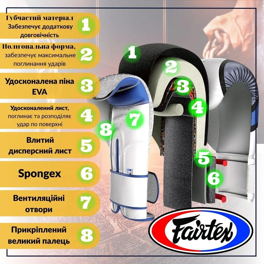 Боксерські рукавиці Fairtex мікрофібра 10 унцій чорні