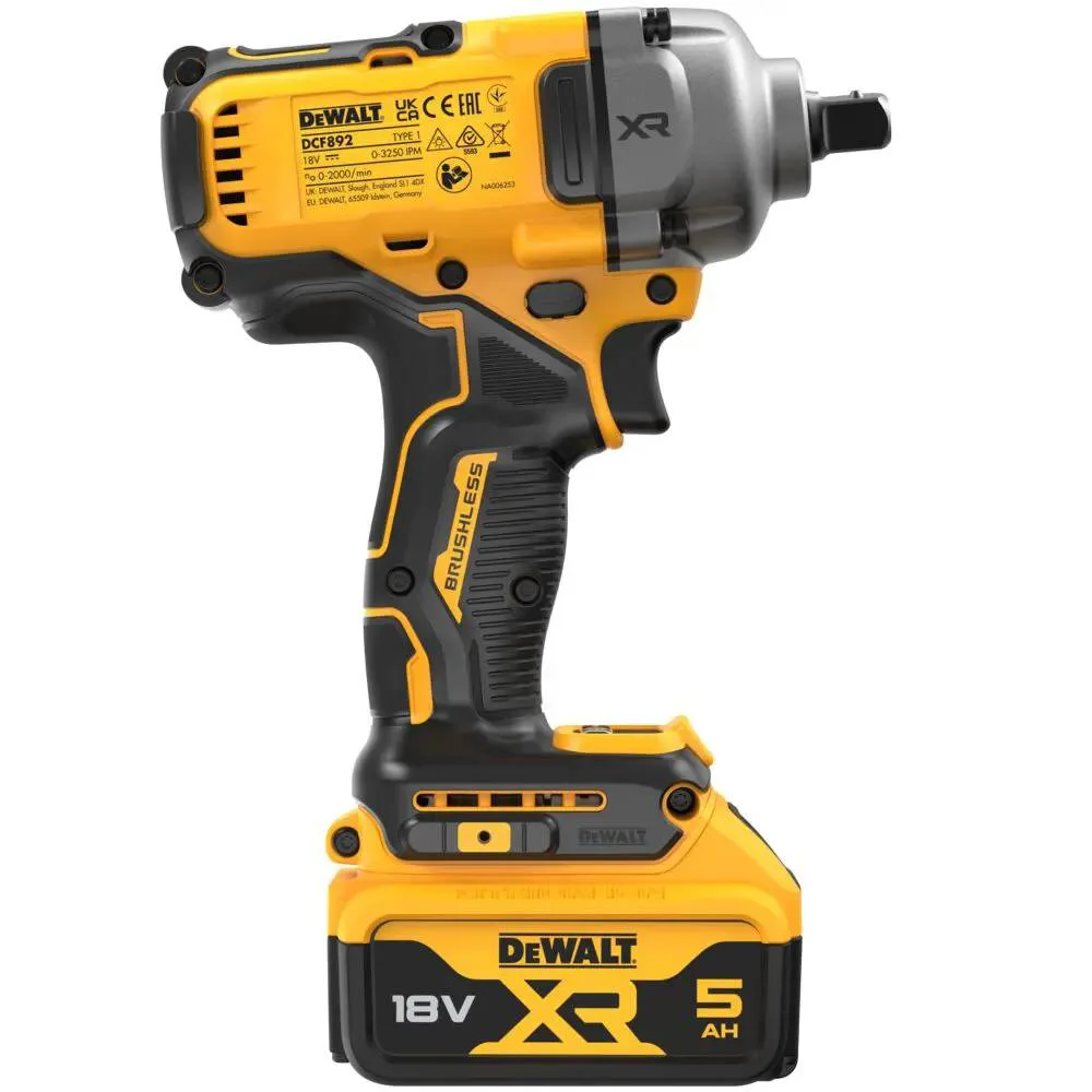 Гайковерт ударный DeWalt 18 В Li-Ion 2 аккумулятора 5 А·ч 1084 Нм для автосервиса и строительства