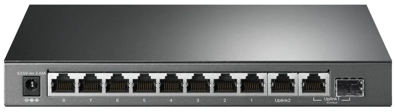Комутатор TP-LINK TL-SG1210MP 10xGE (8xPoE), 1xSFP, 123Вт, Некерований