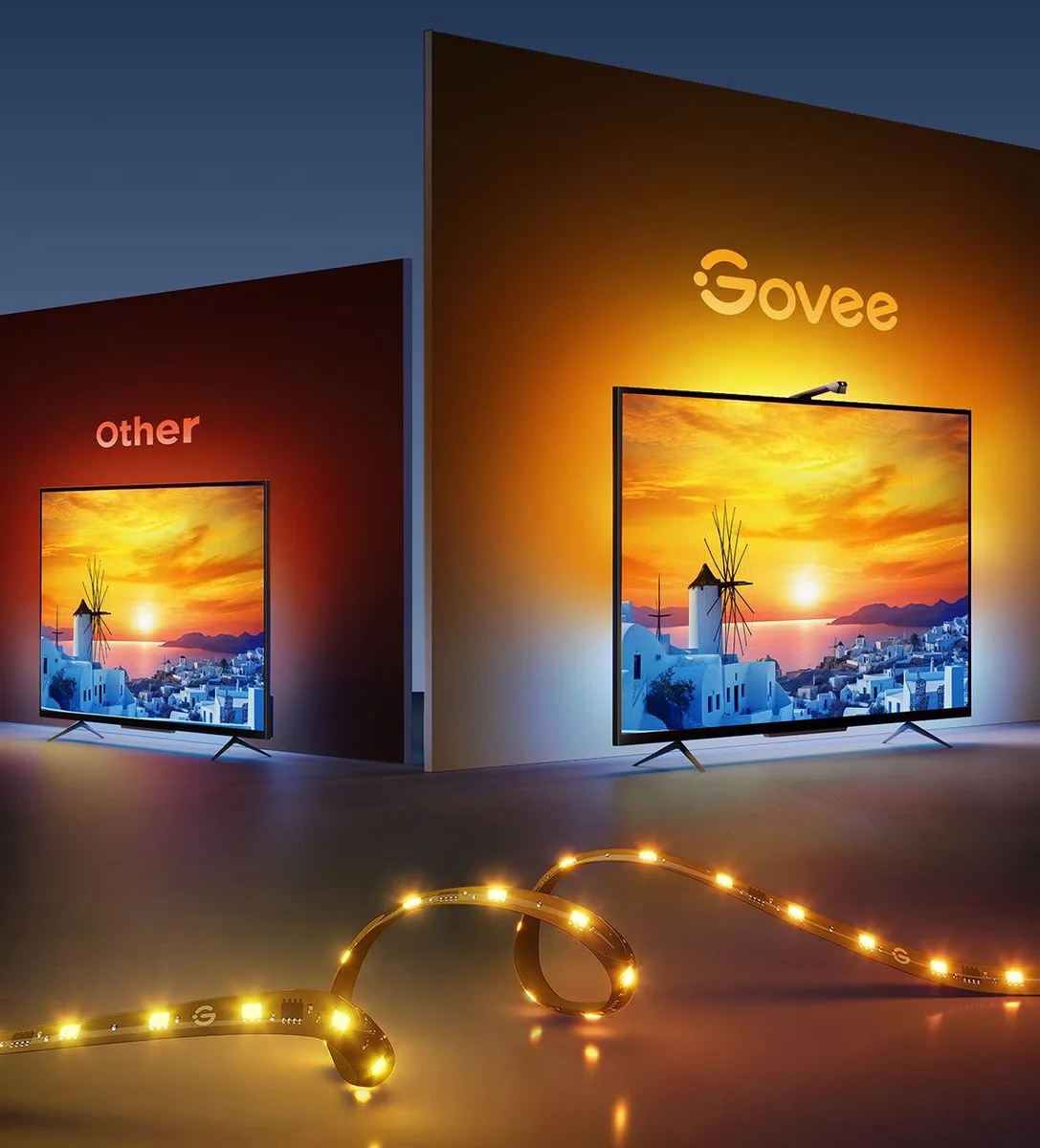 Набір адаптивного підсвічування Govee H6097 TV Backlight 3 Lite 40-50', RGBICW, WI-FI/Bluetooth, чорний