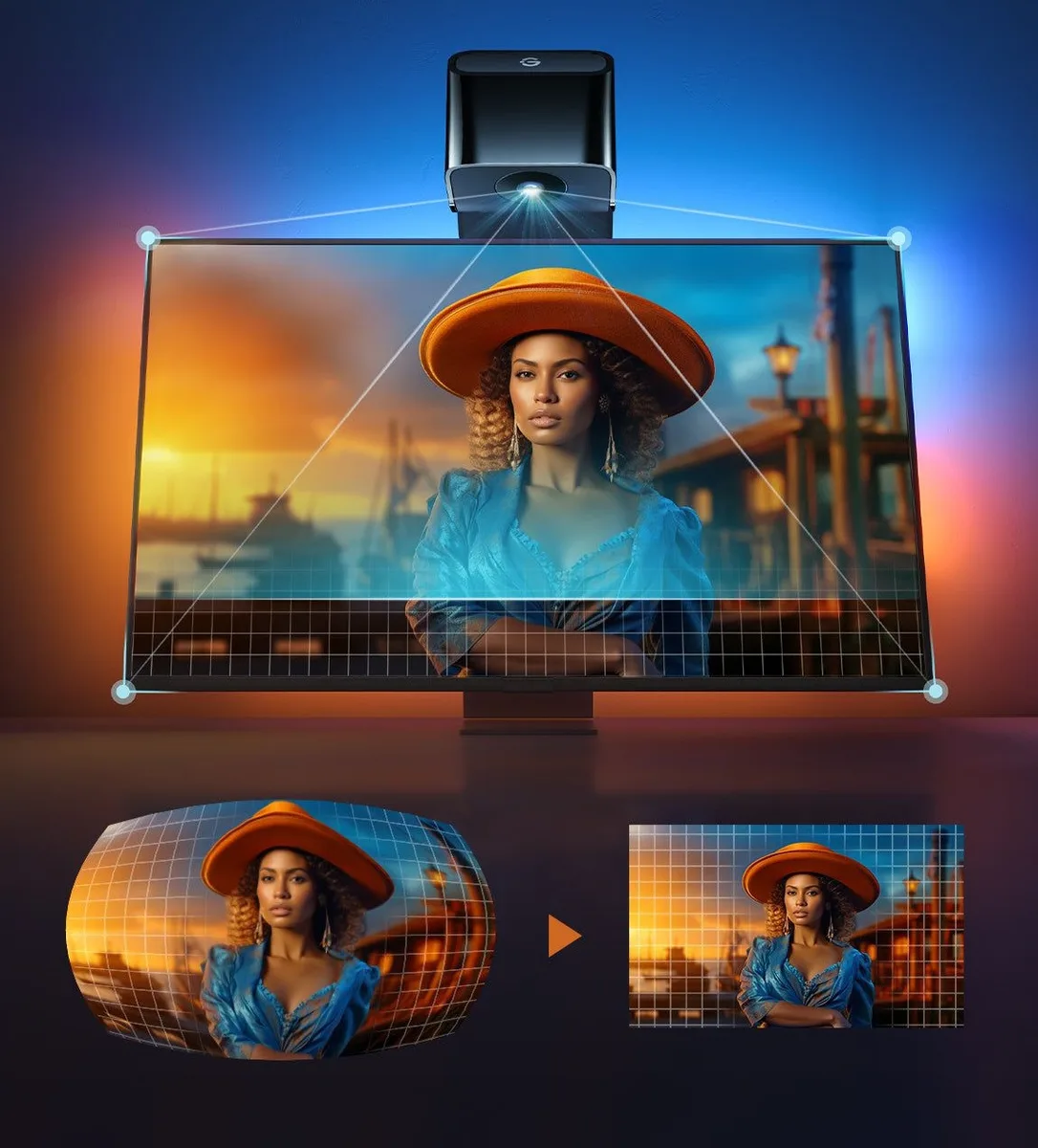 Набір адаптивного підсвічування Govee H6097 TV Backlight 3 Lite 40-50', RGBICW, WI-FI/Bluetooth, чорний