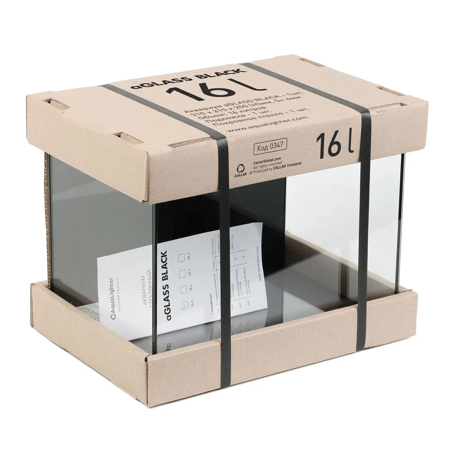 Акваріум 16 л скляний AquaLighter Black 31x21,5x25 см з підсвічуванням