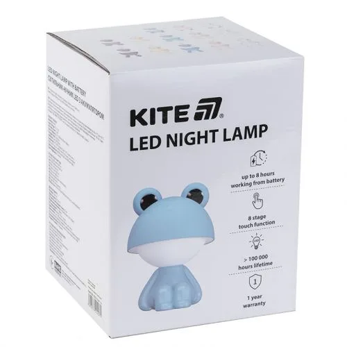 Світильник-нічник LED із акумулятором Kite Cute Froggy синій лампа для дітей