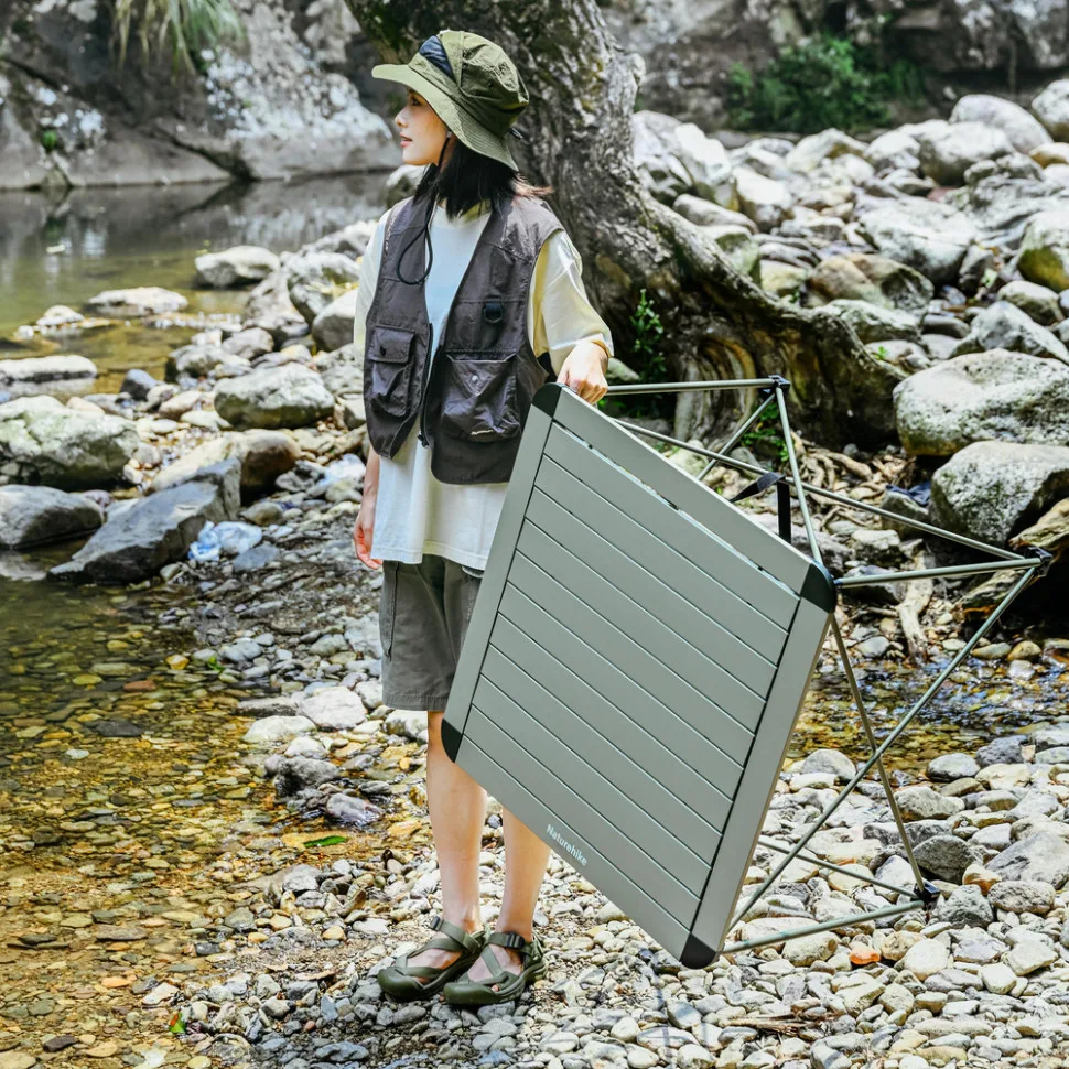 Складаний стіл Naturehike алюміній 525х525х460 мм сірий