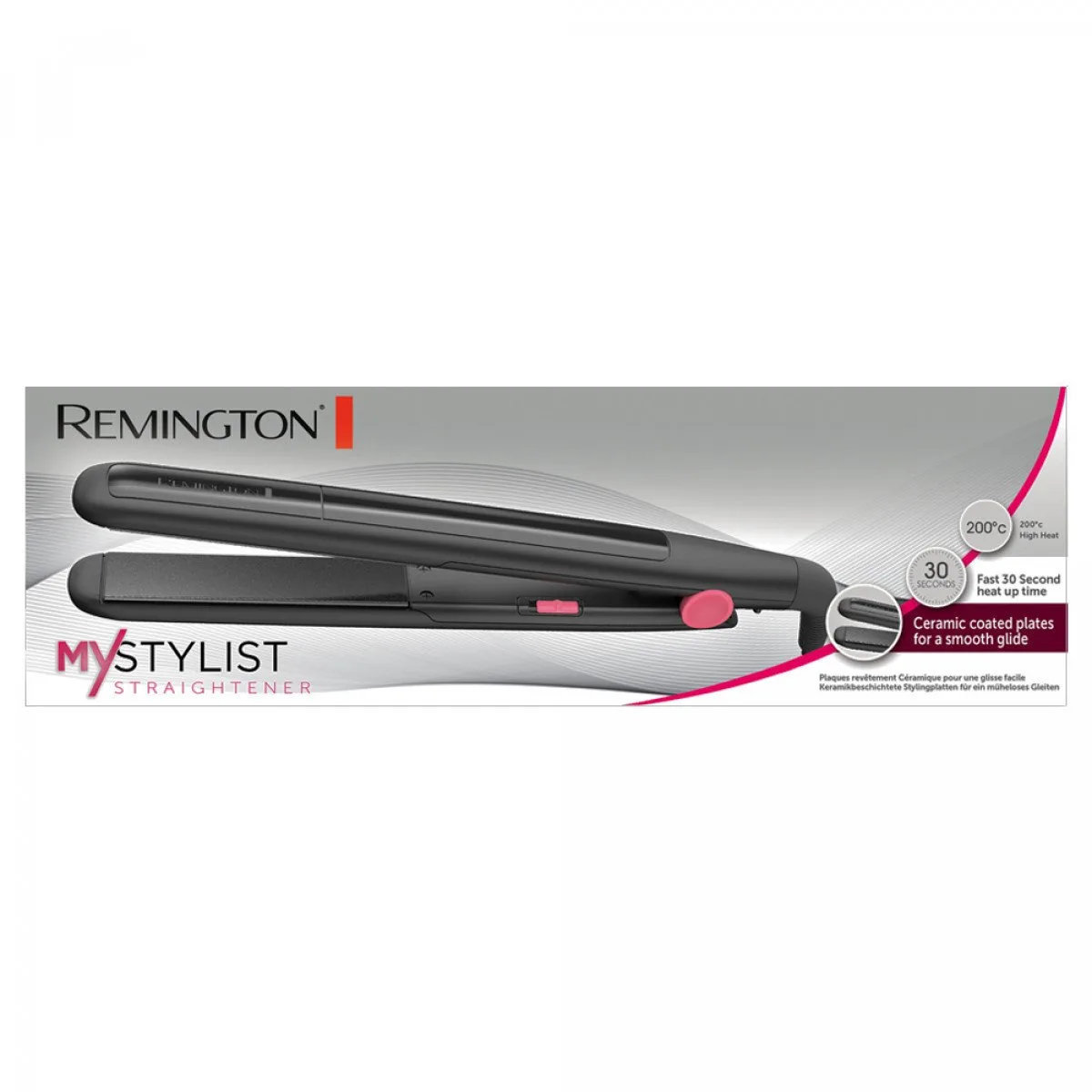 Випрямляч волосся Remington MyStylist E51, 38Вт, 200°C, з керамічним покриттям, чорний.