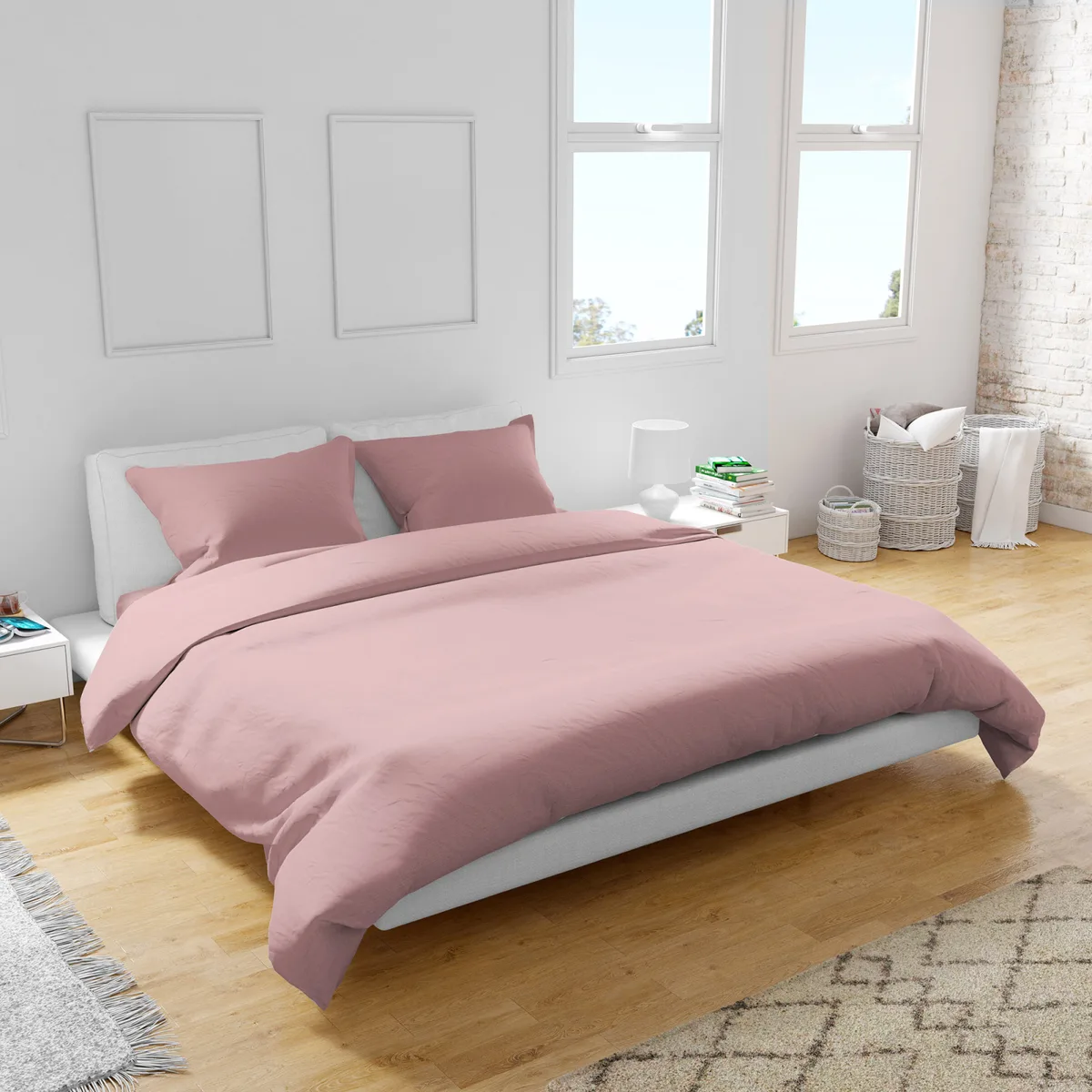 Півтораспальний комплект постільної білизни Home Line Сатин 160х230 Рожевий