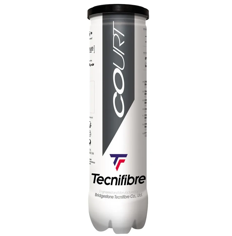 М'ячі для тенісу Tecnifibre гума фетр 4 balls жовті