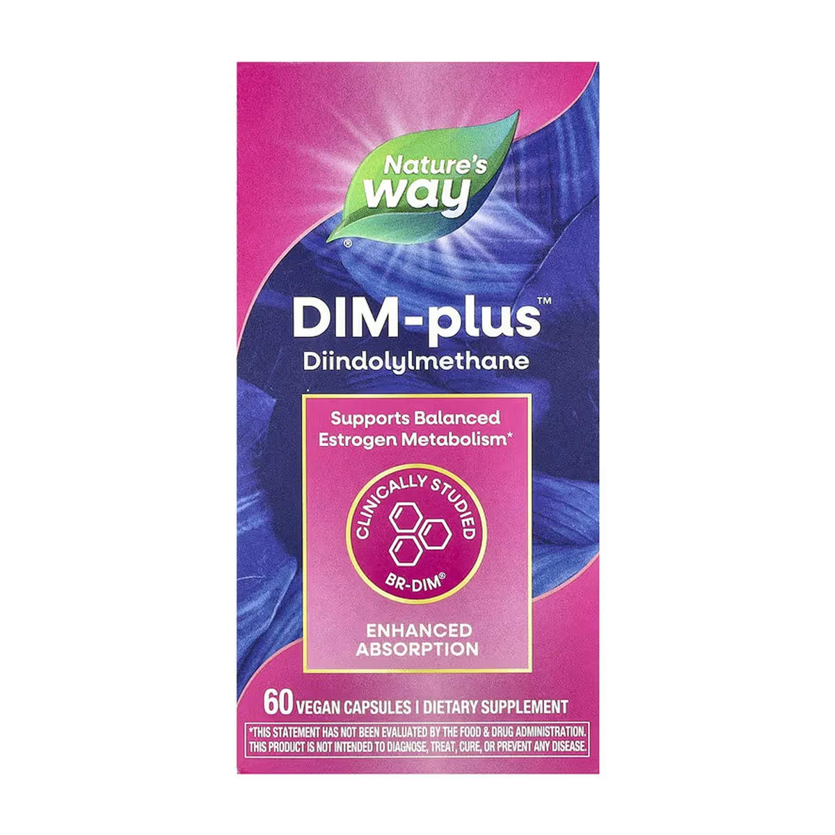DIM-plus Nature's Way веганские капсулы 60 шт для сбалансированного метаболизма эстрогена