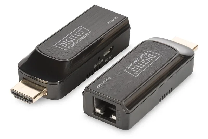 Набір міні-подовжувачів DIGITUS HDMI, Full HD, 1080p 50 м, CAT 6/6A/7, живлення через кабель Micro USB, 50м