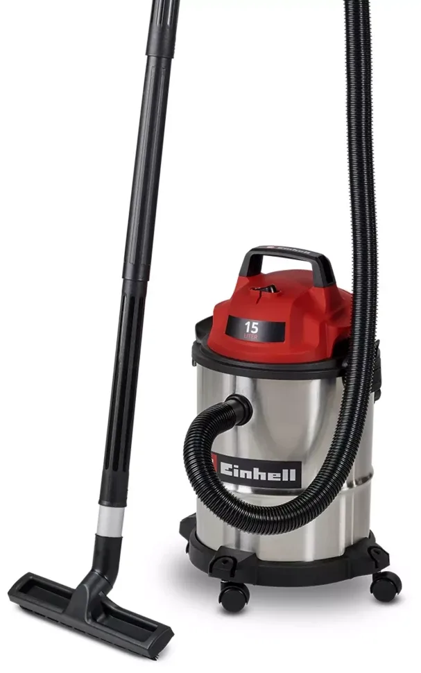 Професійний пилосос Einhell TC-VC 1540 S, потужність 900 Вт, вакуумна сила 180 мБар, об'єм 15 л, вага 3.0 кг.