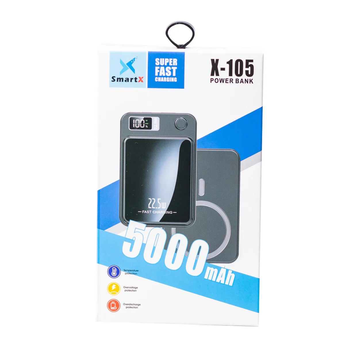 Бездротовий повербанк Smart X Li-Pol 5000 mAh Пластик Чорний