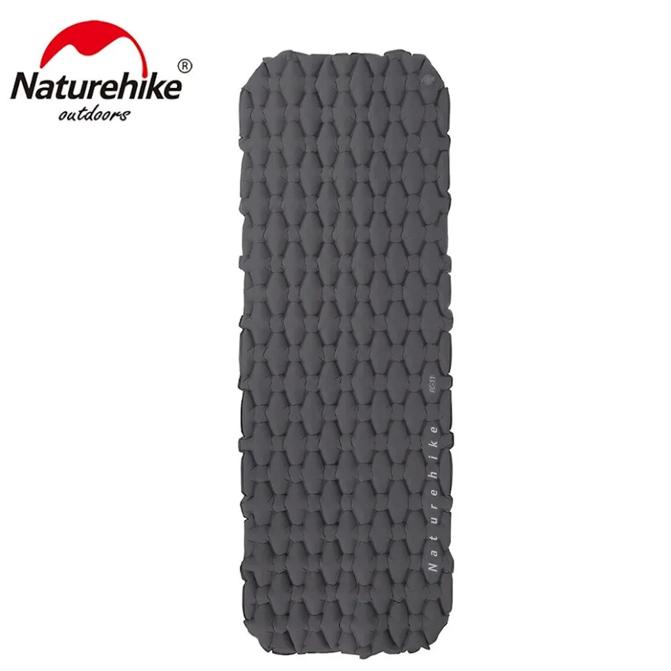 Надувний килимок Naturehike 40D нейлон 195х59х6,5 см графітовий
