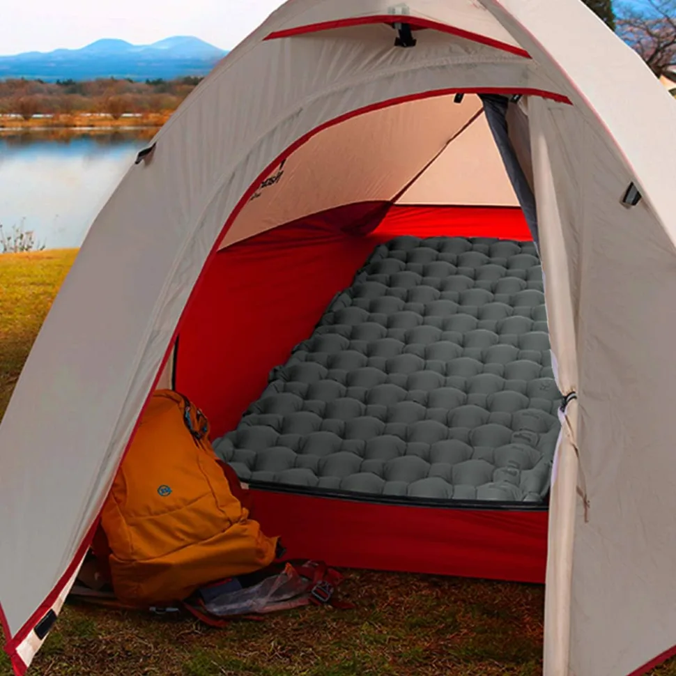 Надувний килимок Naturehike 40D нейлон 195х59х6,5 см графітовий
