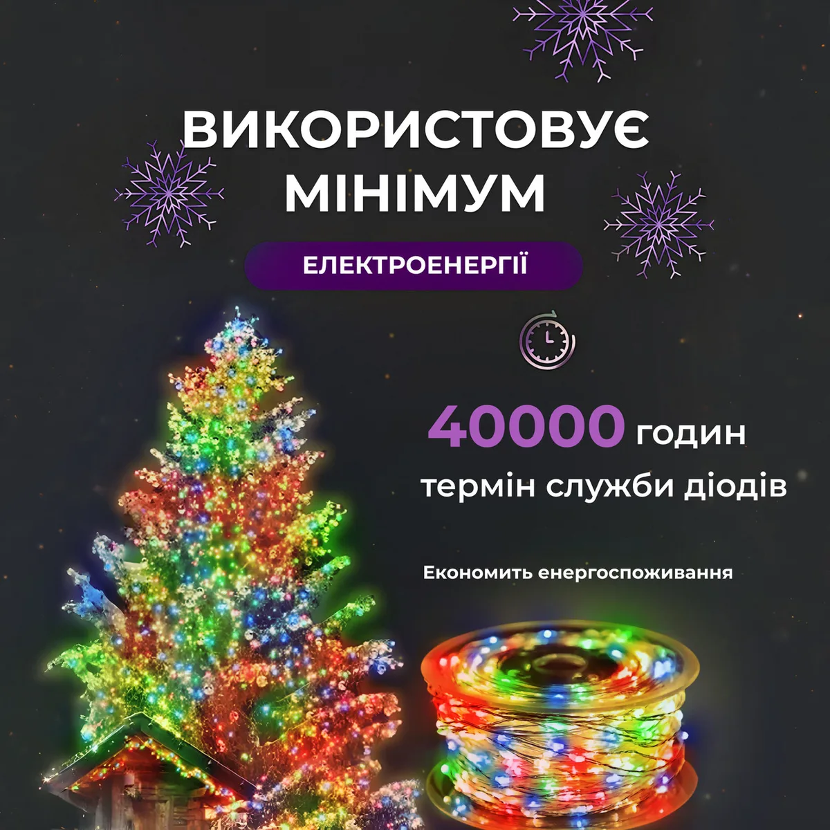 Гірлянда світлодіодна 2000 LED 200 м різнокольорова на пульті біла крапля