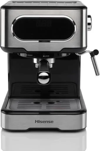 Кавоварка еспресо Hisense 1100 Вт 15 бар Нержавіюча сталь 27,4х30х27,2 см