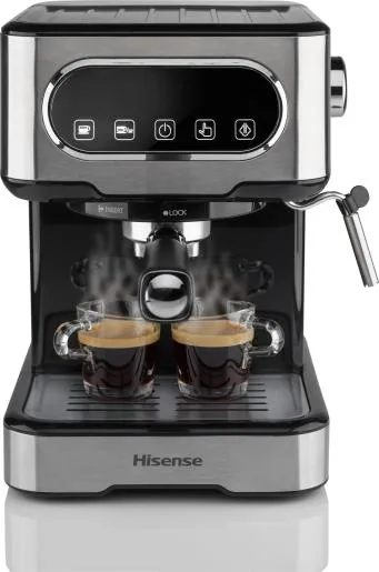 Кавоварка еспресо Hisense 1100 Вт 15 бар Нержавіюча сталь 27,4х30х27,2 см