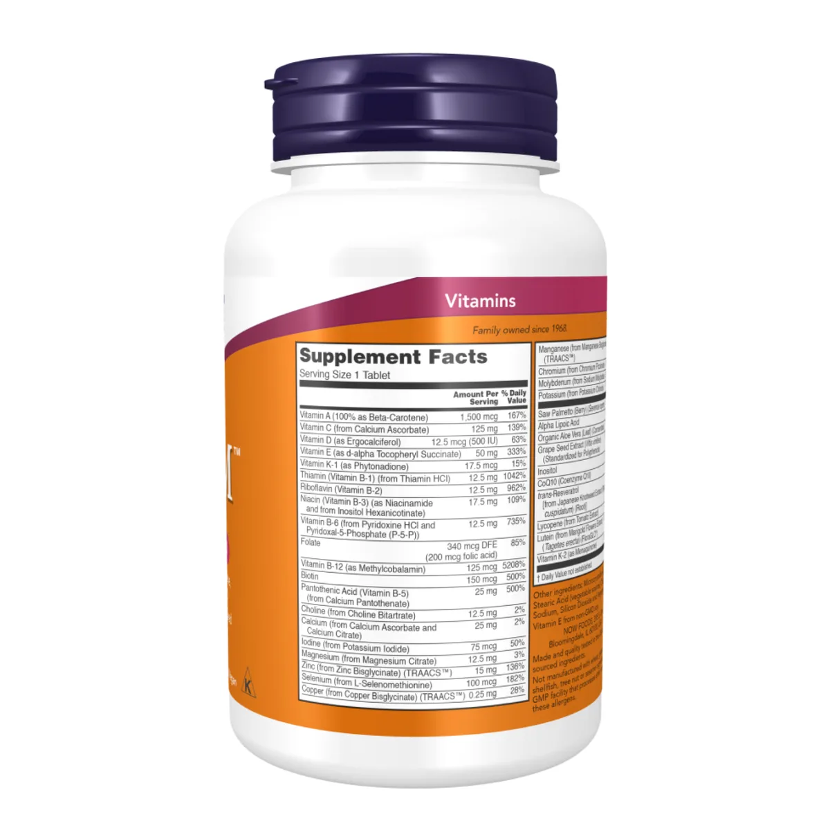 Витамины для мужчин Now Foods ADAM целлюлоза 120 табл
