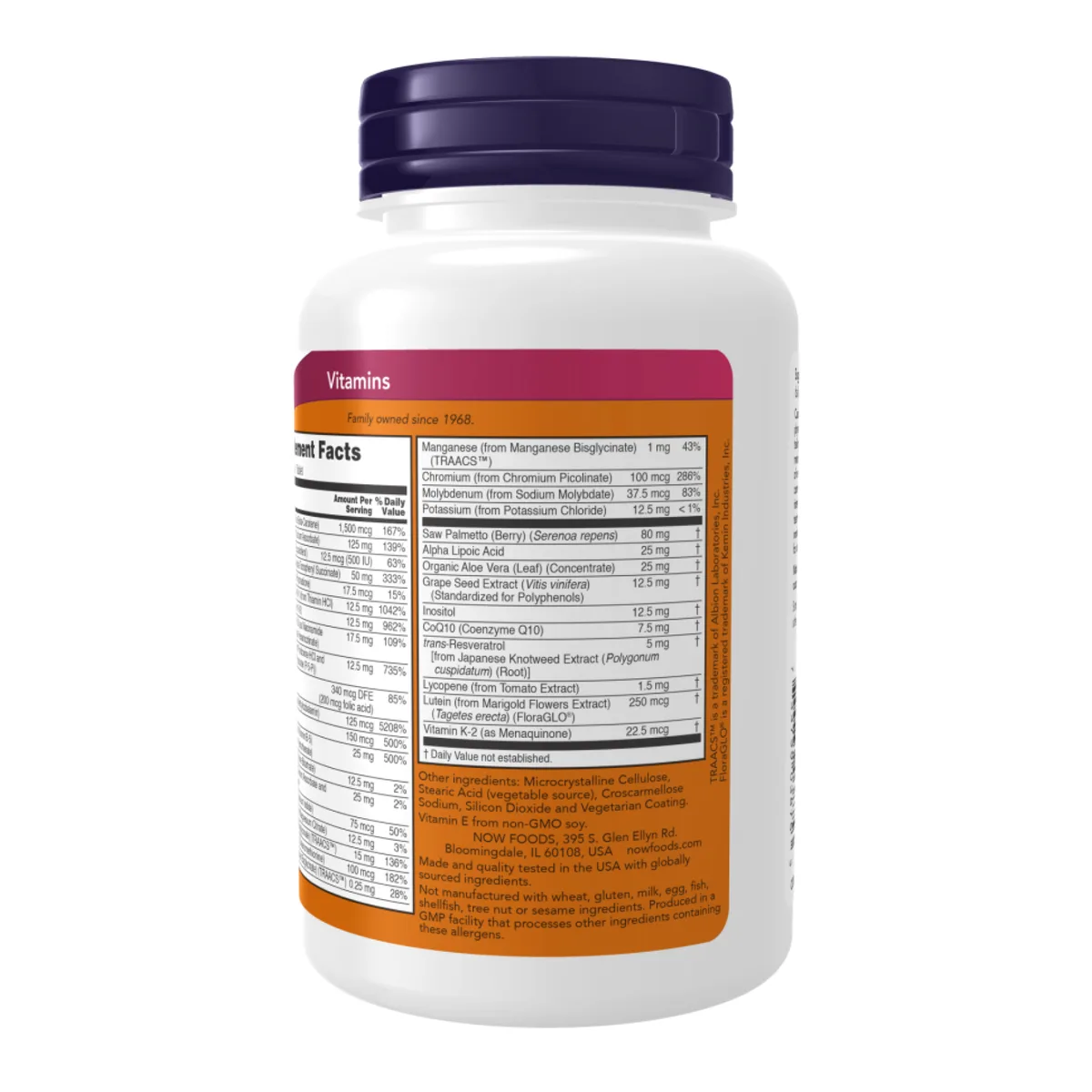 Витамины для мужчин Now Foods ADAM целлюлоза 120 табл