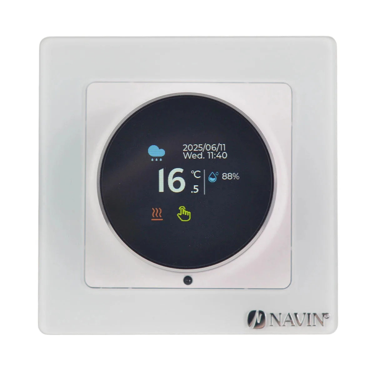 Терморегулятор Navin EH20R-16A 5...35 °C для теплої підлоги електронний Wi-Fi Tuya, Smart Life вбудований дротовий датчик 16A 230В білий