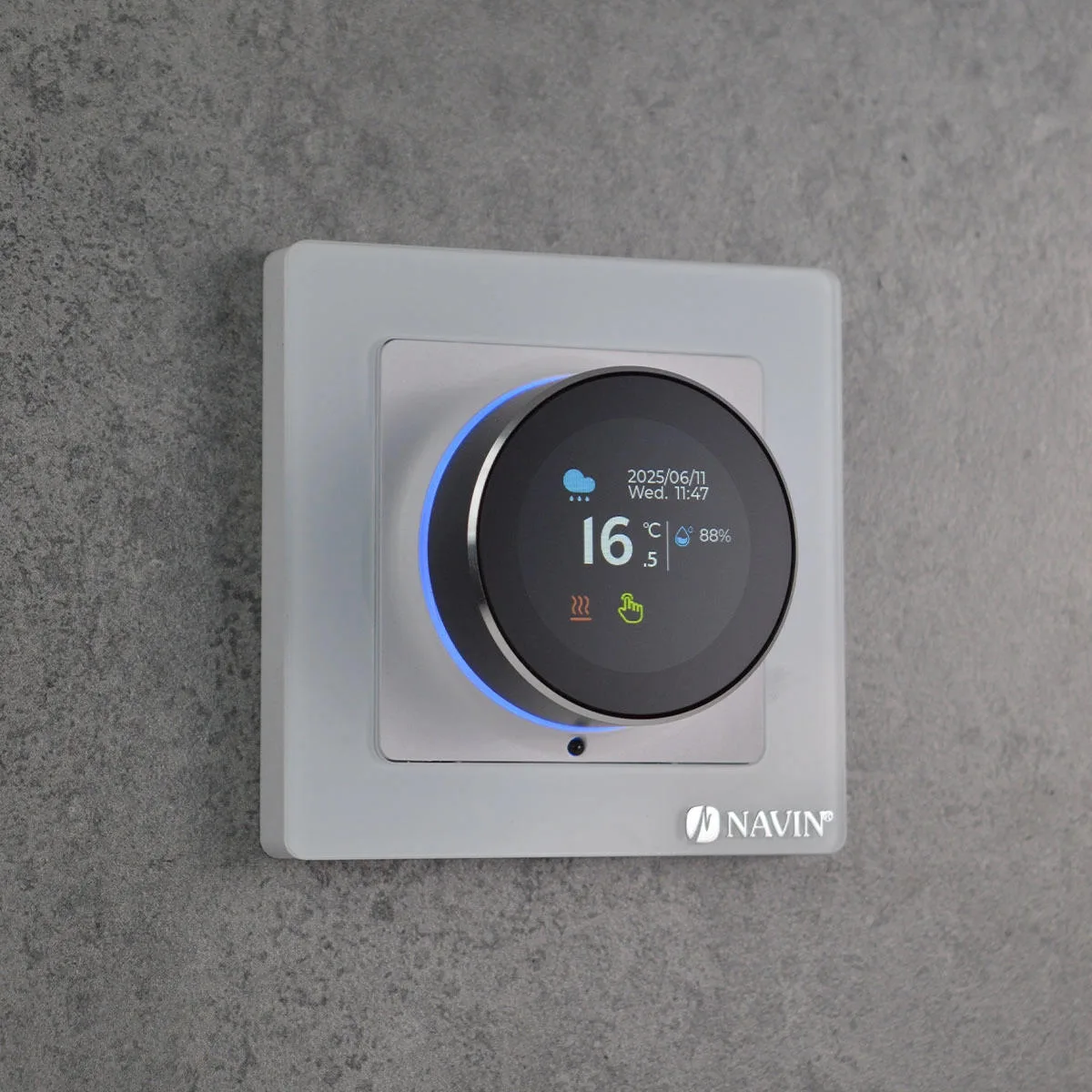 Терморегулятор Navin EH20R-16A 5...35 °C для теплої підлоги електронний Wi-Fi Tuya, Smart Life вбудований дротовий датчик 16A 230В білий