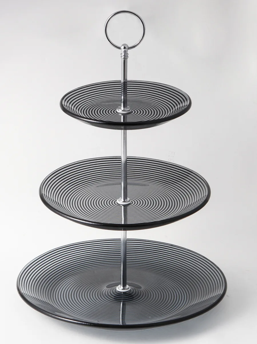 Таріль VIVA скляний круглий 25 20 15 см чорний