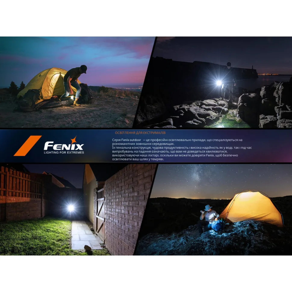Ліхтар кемпінговий Fenix вбудований USB Type-C 38х42х115 мм темно-зелений