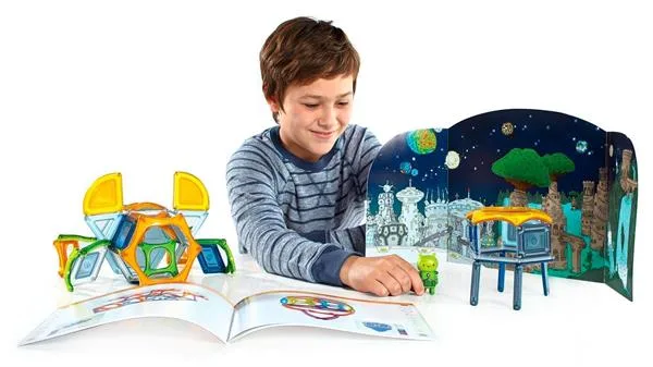 Магнітний конструктор Guidecraft 54 деталі космічна тематика різнокольоровий